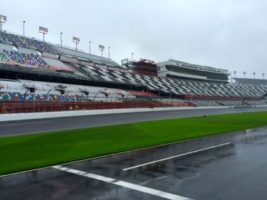 A not so dry day at the Daytona Speedway.